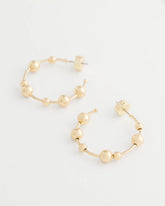 Chico's - Goldtone Beaded Hoop Earrings