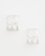 Chico's - No Droop® Cutout Silvertone Hoop Earrings