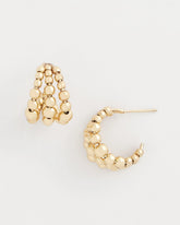 Chico's - Gold Beaded Mini Hoop Earrings