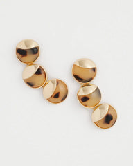 Chico's - No Droop® Golden Tortoise Linear Drop Earrings