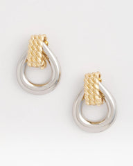 Chico's - No Droop™ Mixed-Metal Teardrop Clip-On Earrings