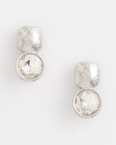 Chico's - No Droop™ Silver Tone Crystal Clip-On Earrings