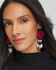 Chico's - Red Rose Drop Earrings