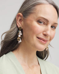 Chico's - Floral Pearl Charm Earrings