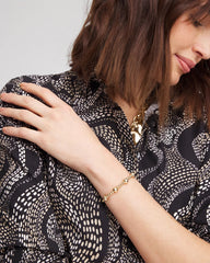 Chico's - Gold-tone Medium Bead Stretch Bracelet