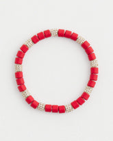 Chico's - Red Barrel Bead Stretch Bracelet