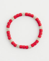 Chico's - Red Barrel Bead Stretch Bracelet