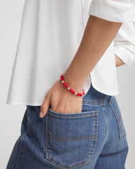 Chico's - Red Barrel Bead Stretch Bracelet