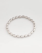 Chico's - Silvertone Oval Beaded Stretch Bracelet