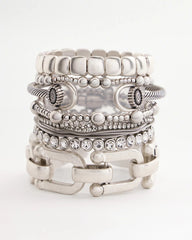Chico's - Silvertone Stretch Bracelet