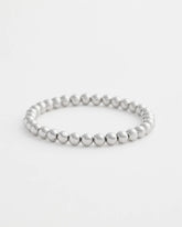 Chico's - Small Beaded Silver Tone Stretch Bracelet