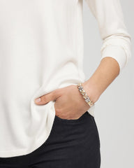 Chico's - Tri-Tone Rectangle Stretch Bracelet
