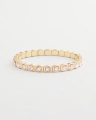Chico's - Small Pink Faceted Gem Stretch Bracelet