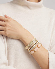 Chico's - Small Pink Faceted Gem Stretch Bracelet