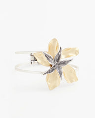 Chico's - Mixed-Metal Floral Cuff Bangle Bracelet