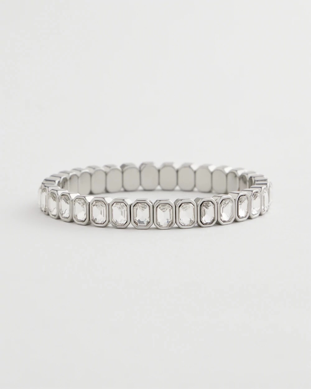 Chico's - Silver Bezel Set Stretch Tennis Bracelet