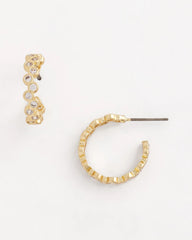 Chico's - Goldtone Cubic Zirconia Hoop Earrings