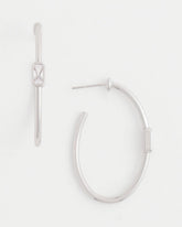 Chico's - Silver Oval Hoop Earrings