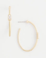 Chico's - Gold Oval Hoop Earrings