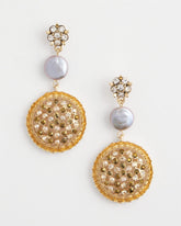 Chico's - Gold Medallion Drop Earrings