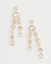 Chico's - Bezel Set Linear Goldtone Earrings