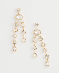 Chico's - Bezel Set Linear Goldtone Earrings