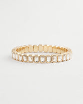 Chico's - Gold Bezel Set Stretch Tennis Bracelet