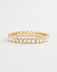 Chico's - Gold Bezel Set Stretch Tennis Bracelet
