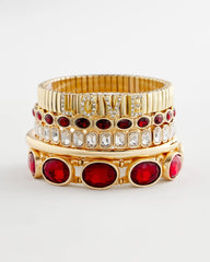 Chico's - Gold Bezel Set Stretch Tennis Bracelet