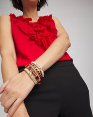 Chico's - Gold Bezel Set Stretch Tennis Bracelet