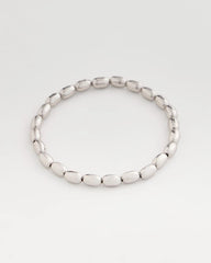 Chico's - Silvertone Oval Beaded Stretch Bracelet