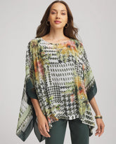 Chico's - Printed Crinkle-Chiffon Pullover Poncho