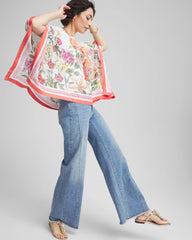 Chico's - Wildflower Crepe Boatneck Poncho