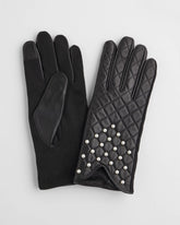 Chico's - Leather Pearl Quilted Gloves