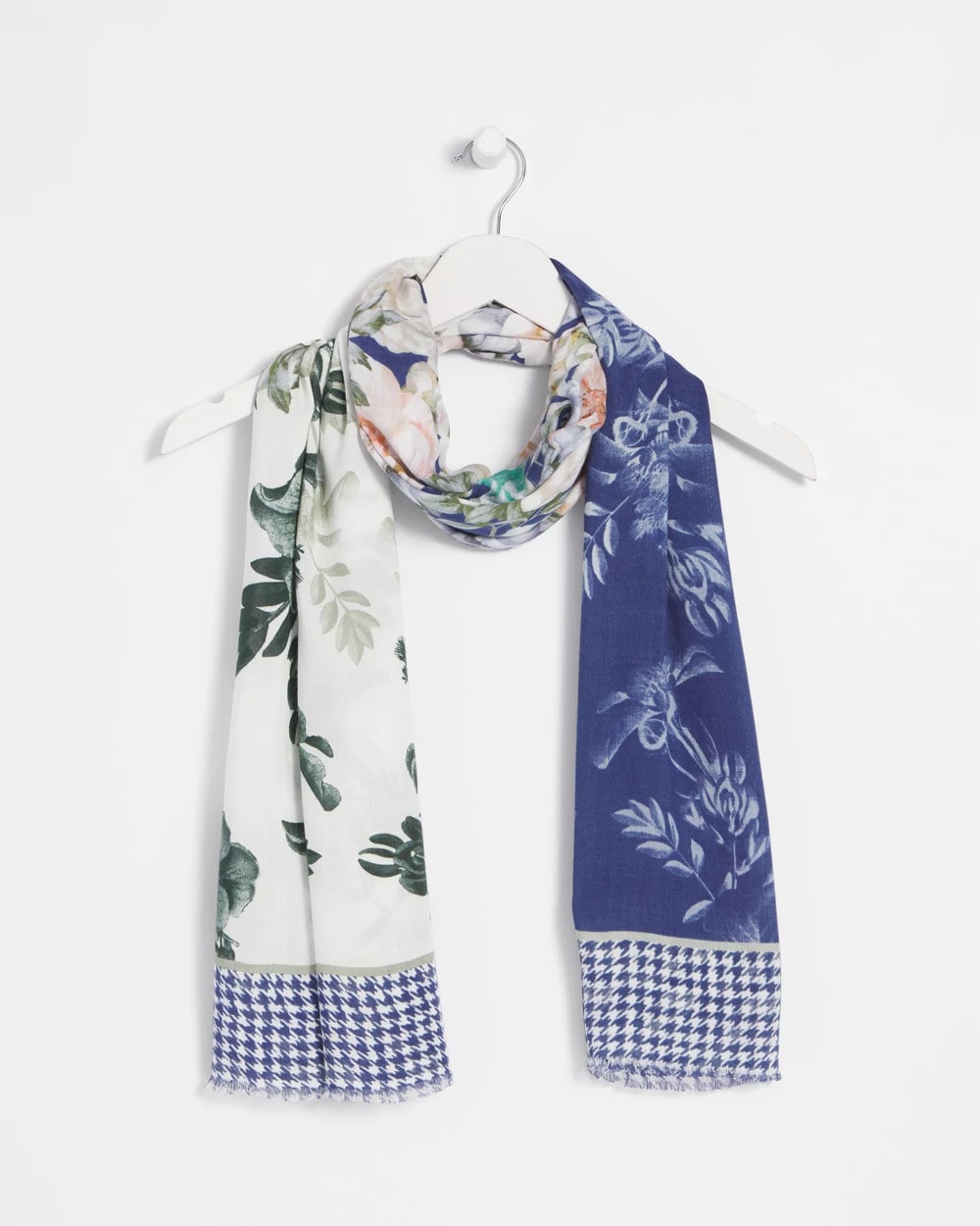 Chico's - Colorblock Floral-Print Oblong Scarf