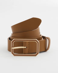 Chico's - Cognac Enamel Buckle Trouser Belt