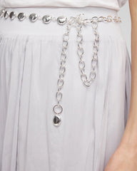 Chico's - Silvertone Pebble Chain Belt