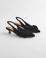 Chico's - Charm Velvet Bow Kitten Heels