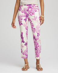 Chico's - Petite Floral Brigitte™ Pull-On Slim Cropped Pants