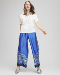 Chico's - Petite Pull-on Paisley Drawstring Cropped Pants