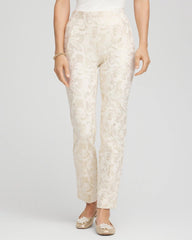Chico's - Petite Juliet Golden Foiled Slim Ankle Pants