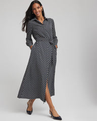 Chico's - Petite Chain Print Maxi Shirtdress