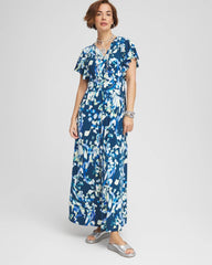 Chico's - Petite Flutter Sleeved Jersey Maxi Dress