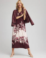 Chico's - Petite Floral Flutter-Sleeve Maxi Dress