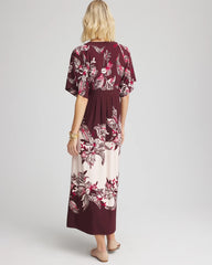 Chico's - Petite Floral Flutter-Sleeve Maxi Dress