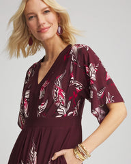 Chico's - Petite Floral Flutter-Sleeve Maxi Dress