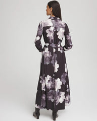 Chico's - Petite Floral Print Maxi Shirt Dress