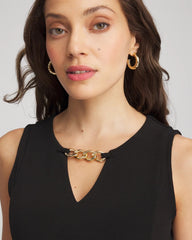 Chico's - Petite Travelers™ Jersey Knit Chain-Trim Jumpsuit