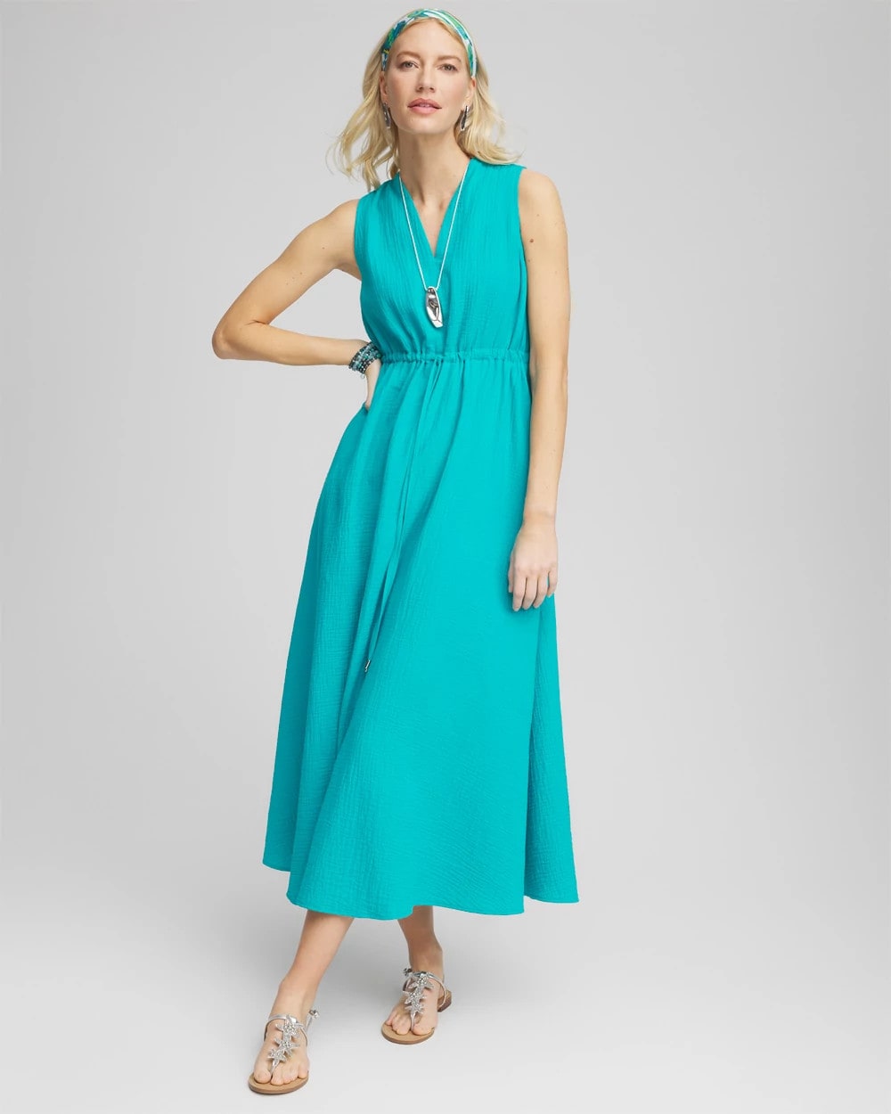 Chico's - Petite Sleeveless Gauze Maxi Dress