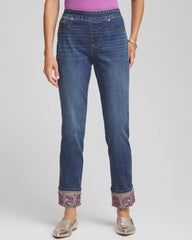 Chico's - Petite Embellished Pull-On Slim Ankle Jeggings